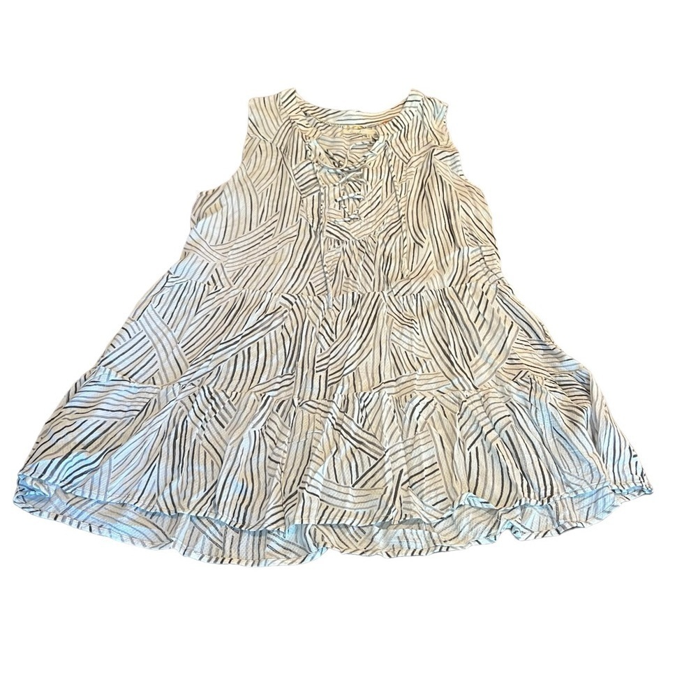 Floreat Anthropologie Sleeveless Lace Up Tiered Ruffle Blouse Top Size 4 NWT